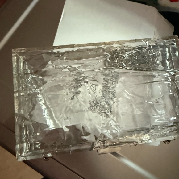 Clear Evening Clutch | Ripple Texture | Silver Hardware | Wedding Unique - Picture 4 of 6